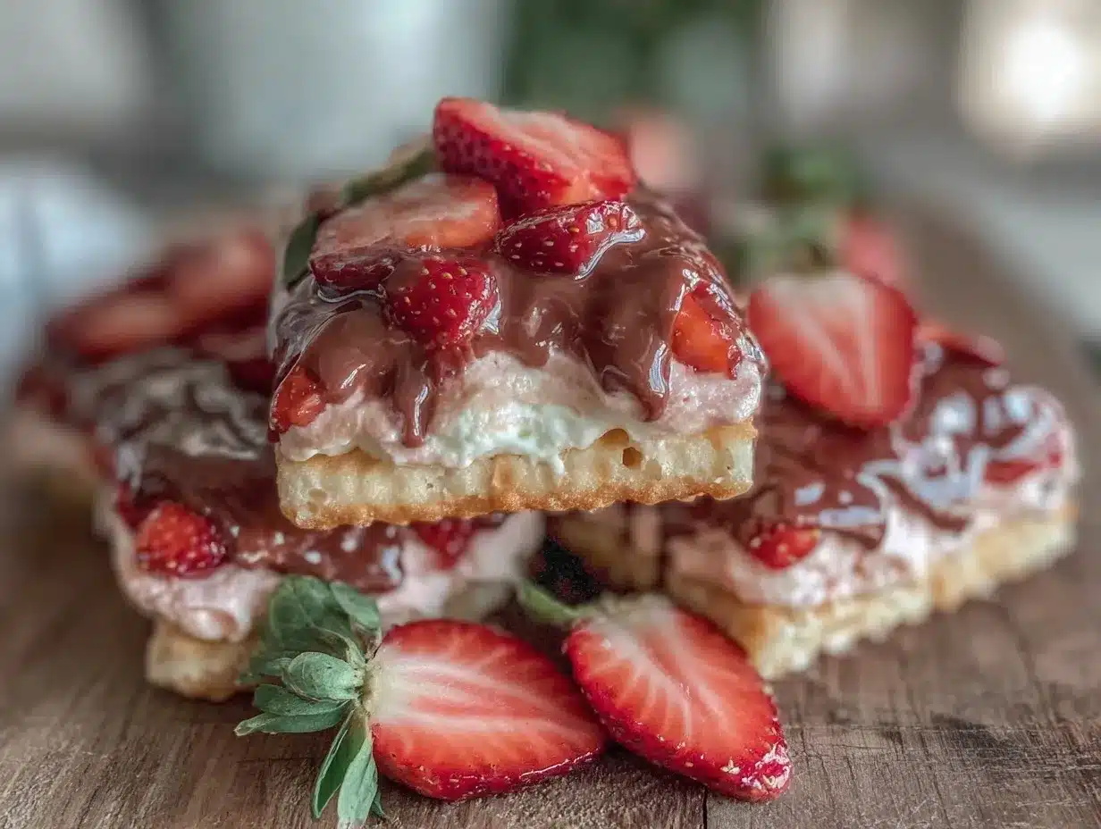 chocolate-dipped strawberry cream frosted wafers preparation steps