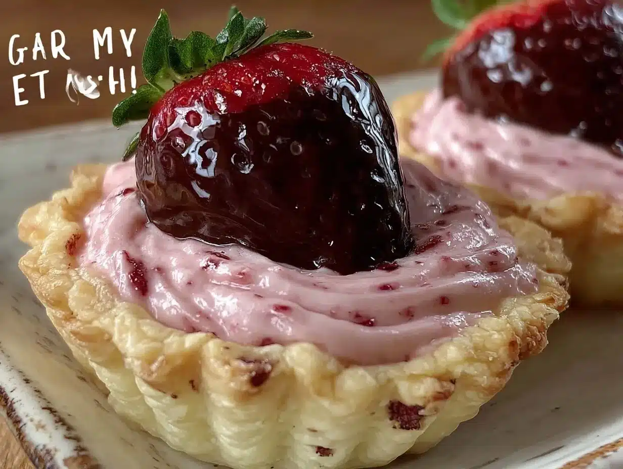 chocolate-dipped strawberry mousse tartlets preparation steps