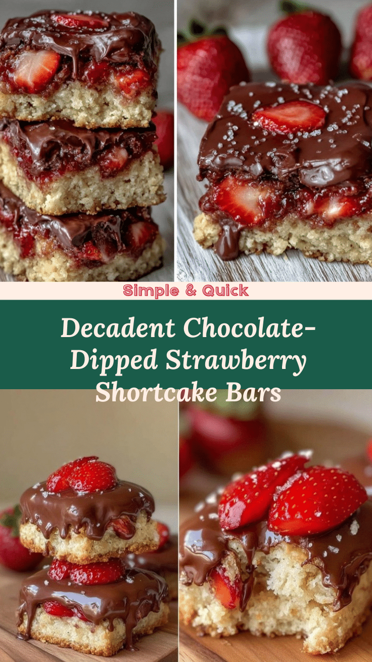 chocolate-dipped strawberry shortcake bars recipe