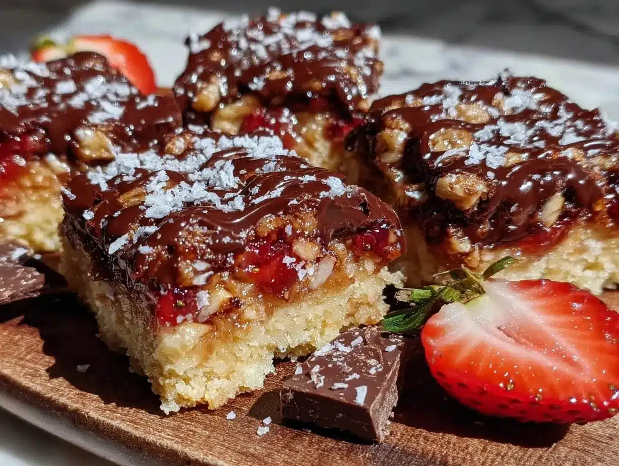 chocolate-dipped strawberry toffee crunch bars preparation steps