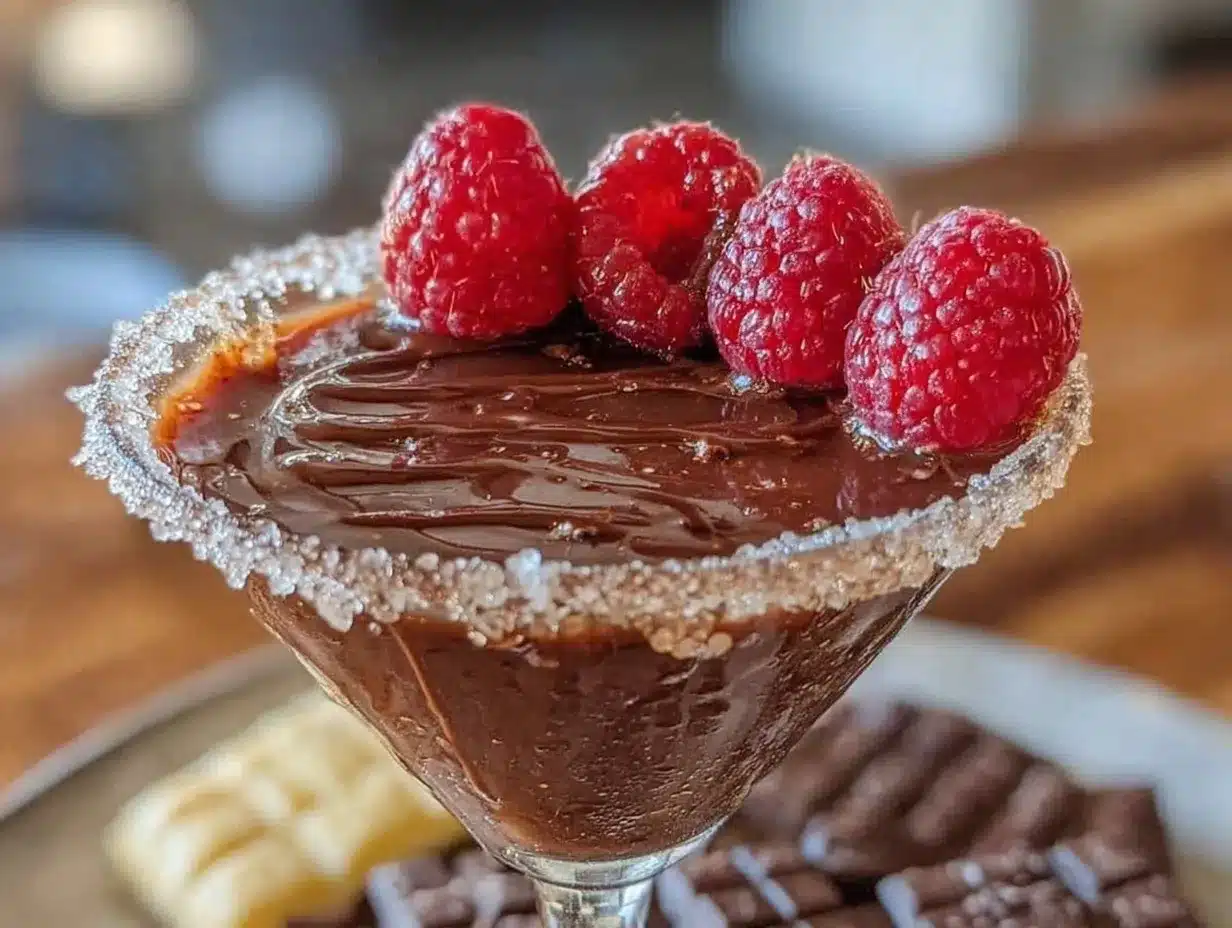 chocolate raspberry martini preparation steps