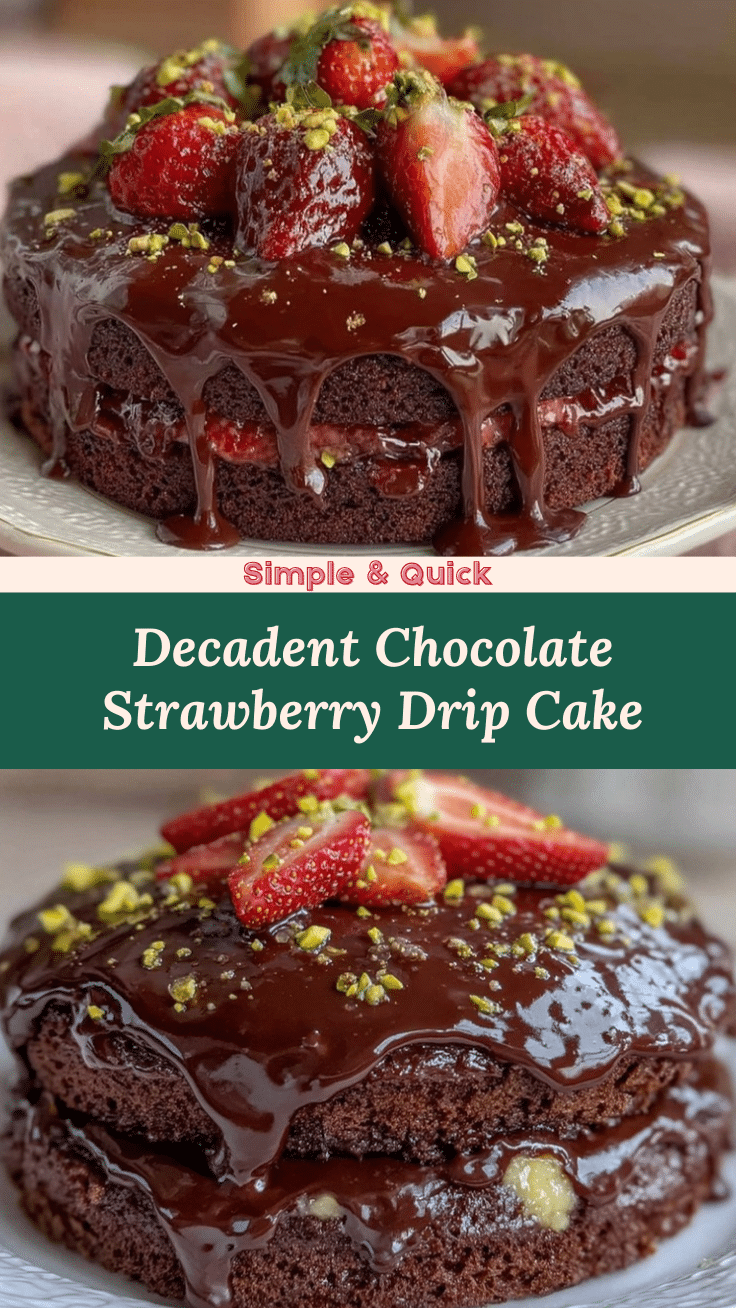 chocolate strawberry drip cakes recipe