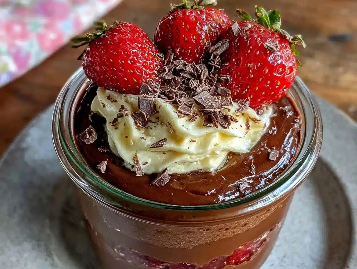 chocolate strawberry truffle jar preparation steps