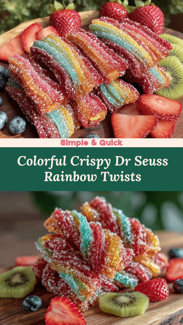Colorful Crispy Dr. Seuss Rainbow Fruit Twists recipe