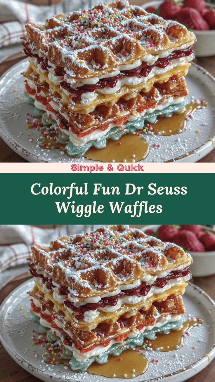 Colorful Dr. Seuss Wiggle Waffles recipe