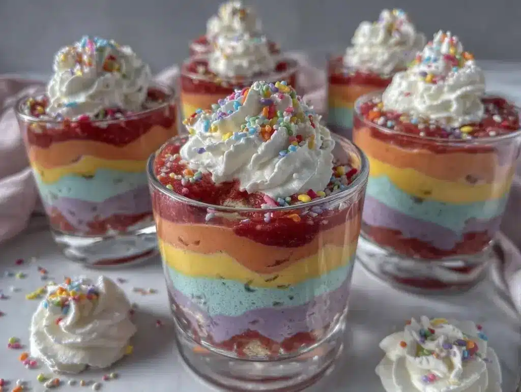 Creamy Dr. Seuss Rainbow Pudding Whirl Cups - featured image