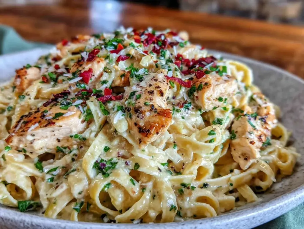 creamy garlic parmesan chicken pasta - featured image