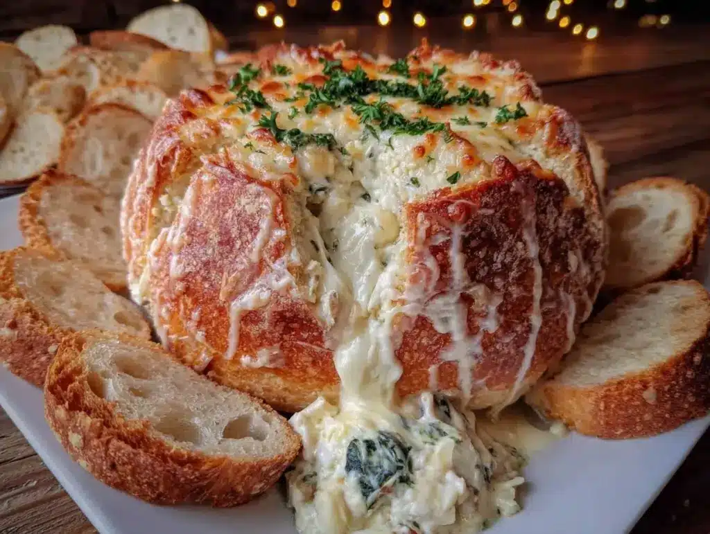 creamy spinach artichoke dip - featured image
