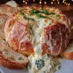 creamy spinach artichoke dip - featured image