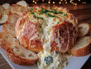 creamy spinach artichoke dip - featured image