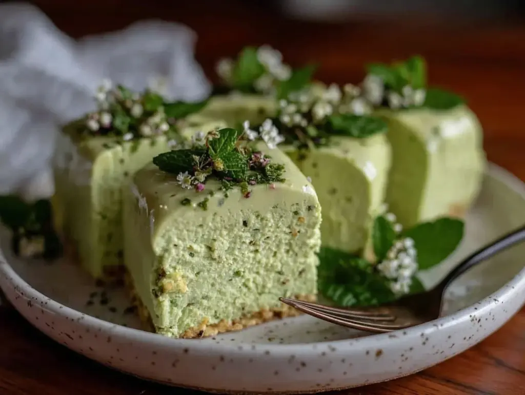 Creamy St. Patrick’s Lucky Green Mint Mousse Slices - featured image