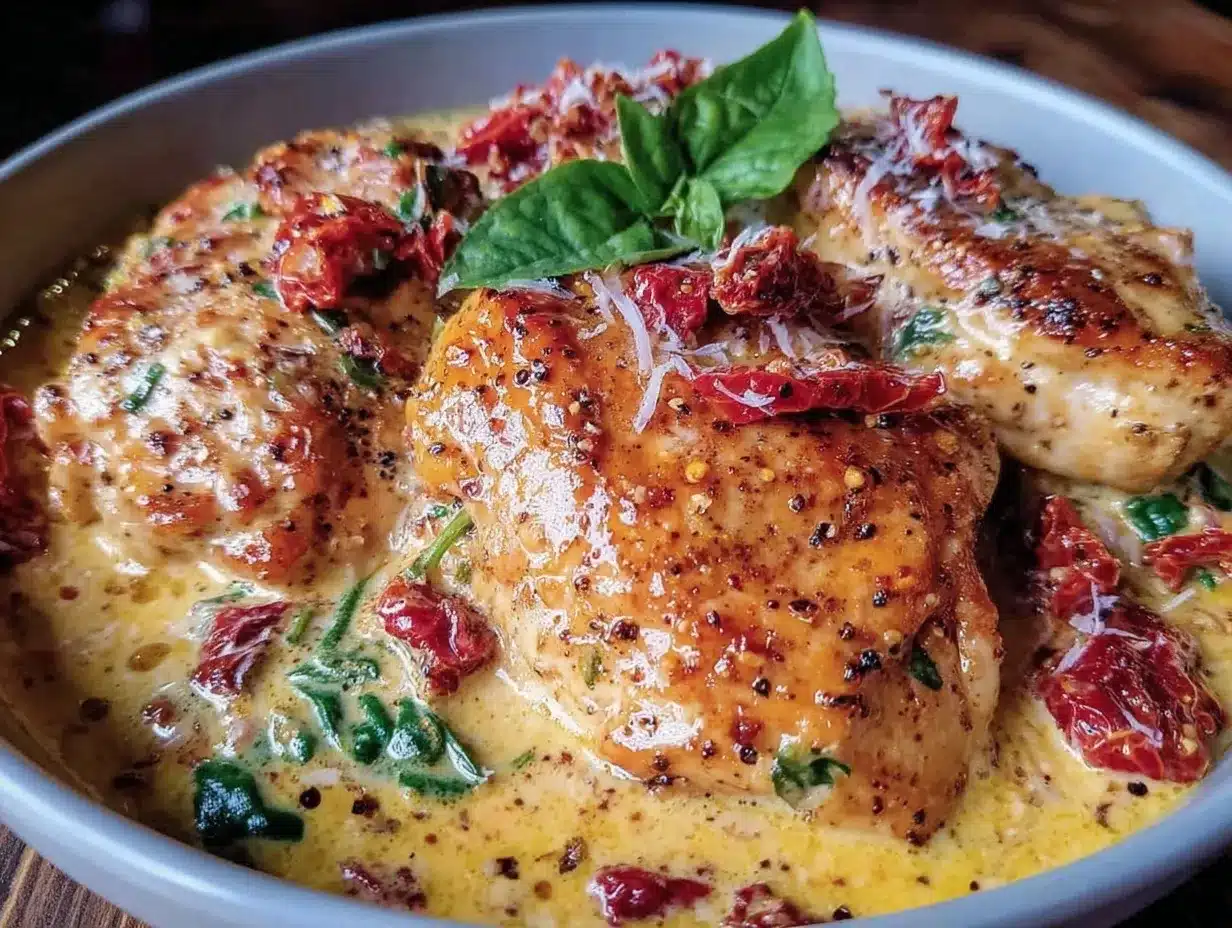 Creamy Tuscan Chicken preparation steps