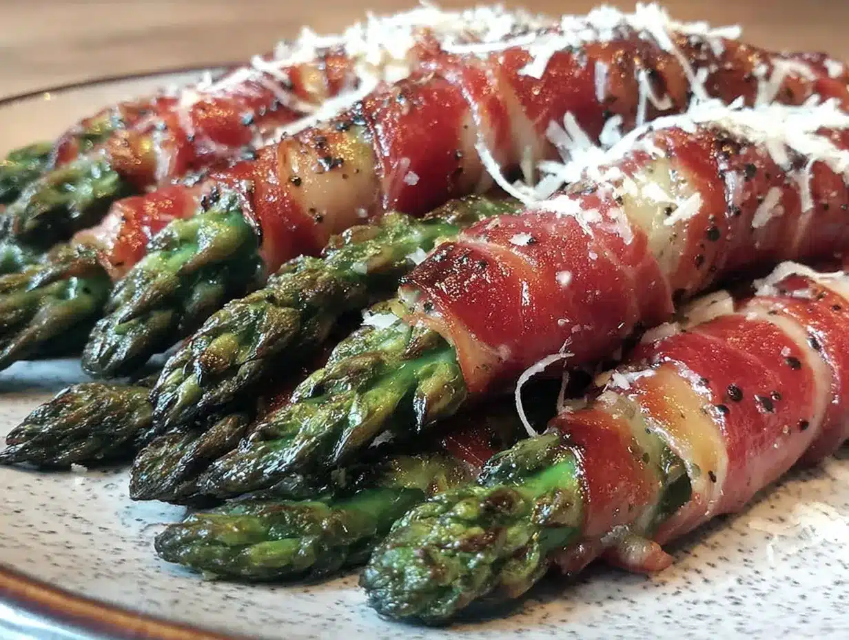 crispy asparagus wrapped in prosciutto preparation steps