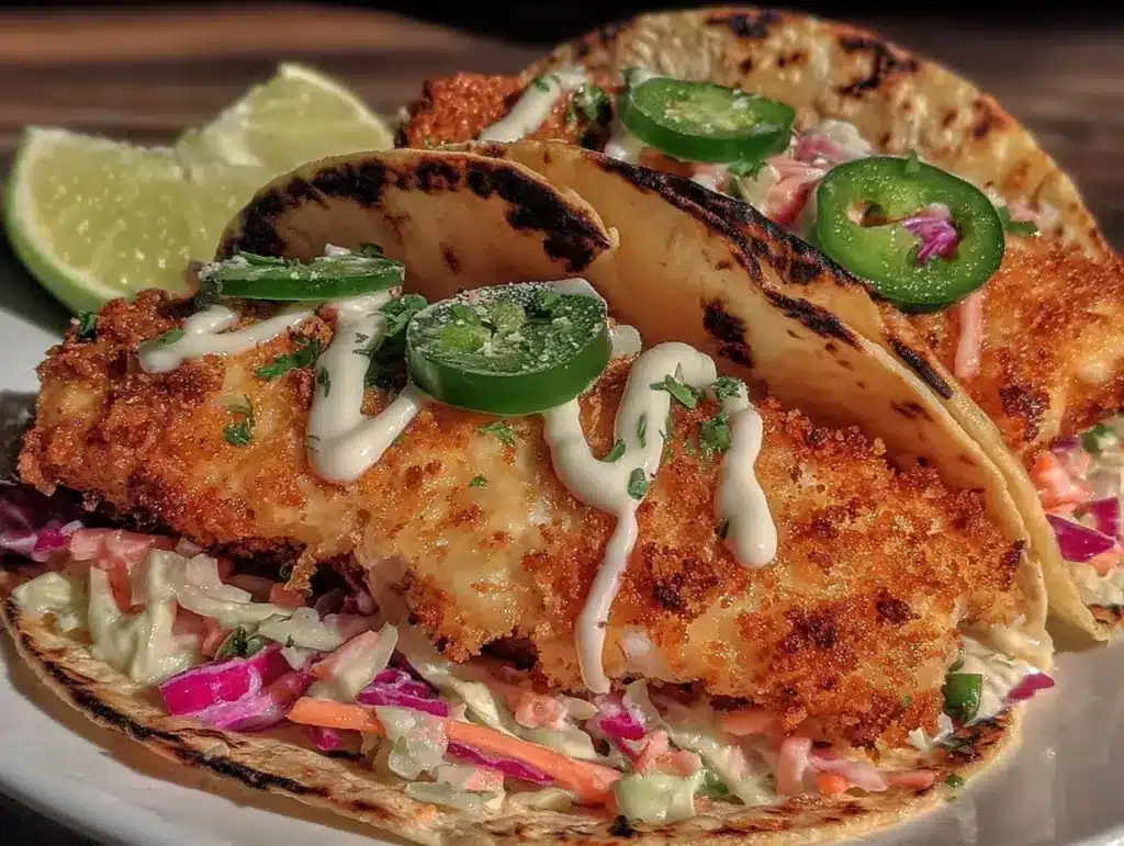 crispy baked fish tacos - featured image