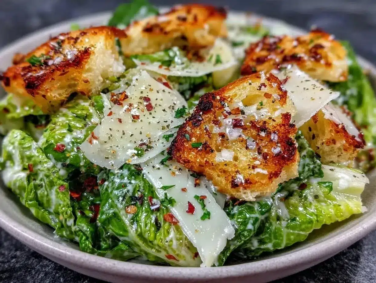 crispy Caesar salad preparation steps