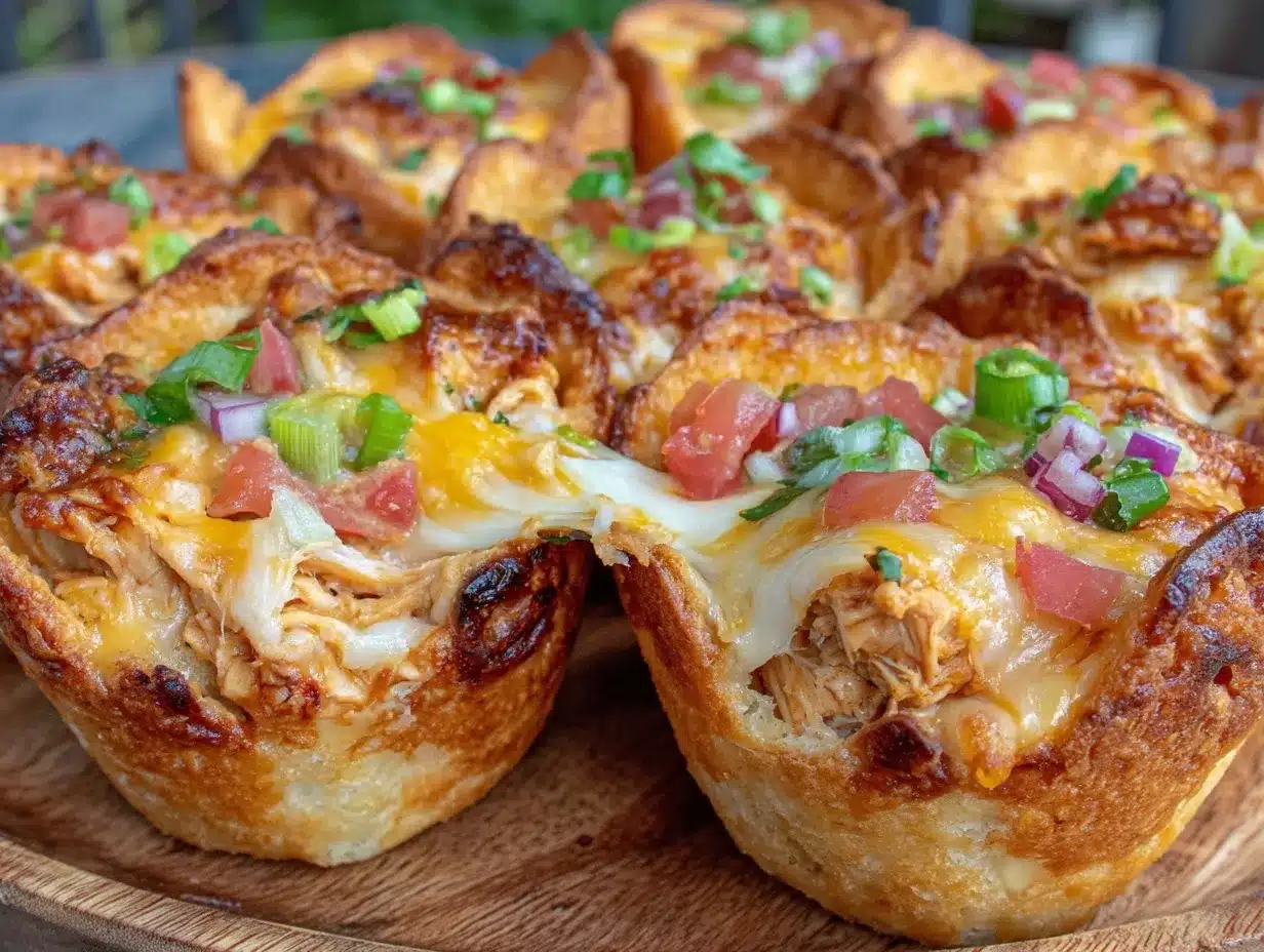 crispy cheesy chicken taco muffins preparation steps