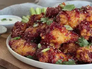 crispy honey Sriracha chicken wings - featured image