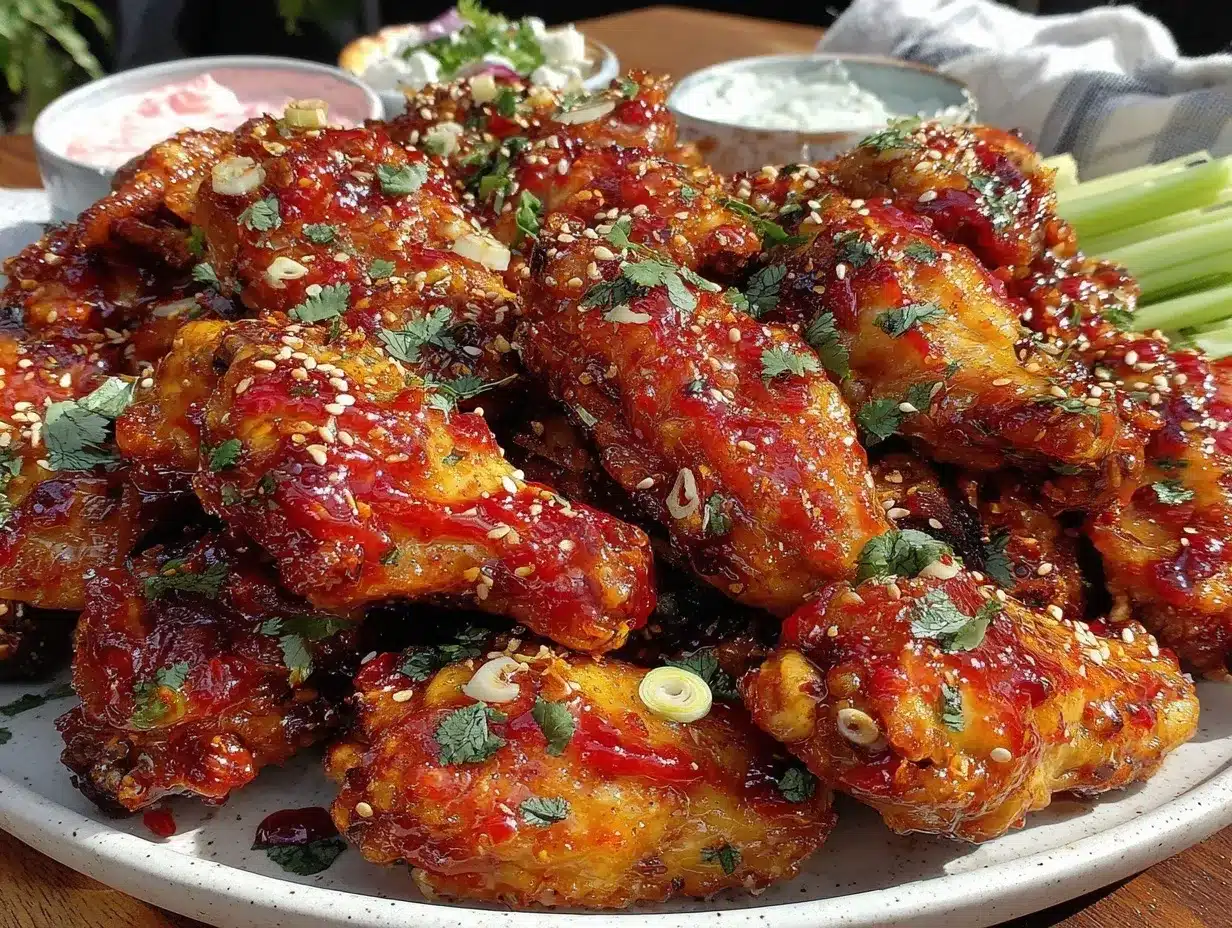 crispy honey Sriracha chicken wings preparation steps