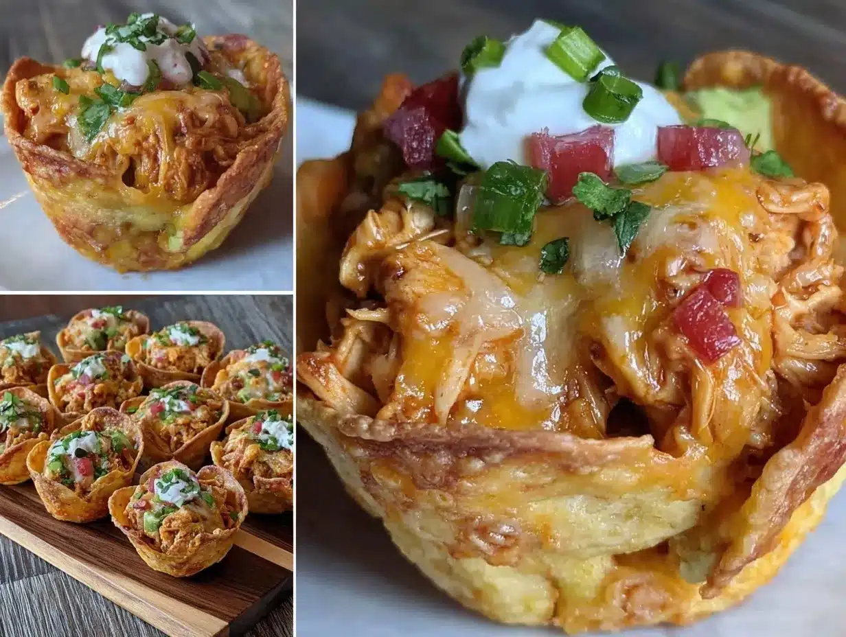 crispy smoked cheddar chicken nacho cups preparation steps