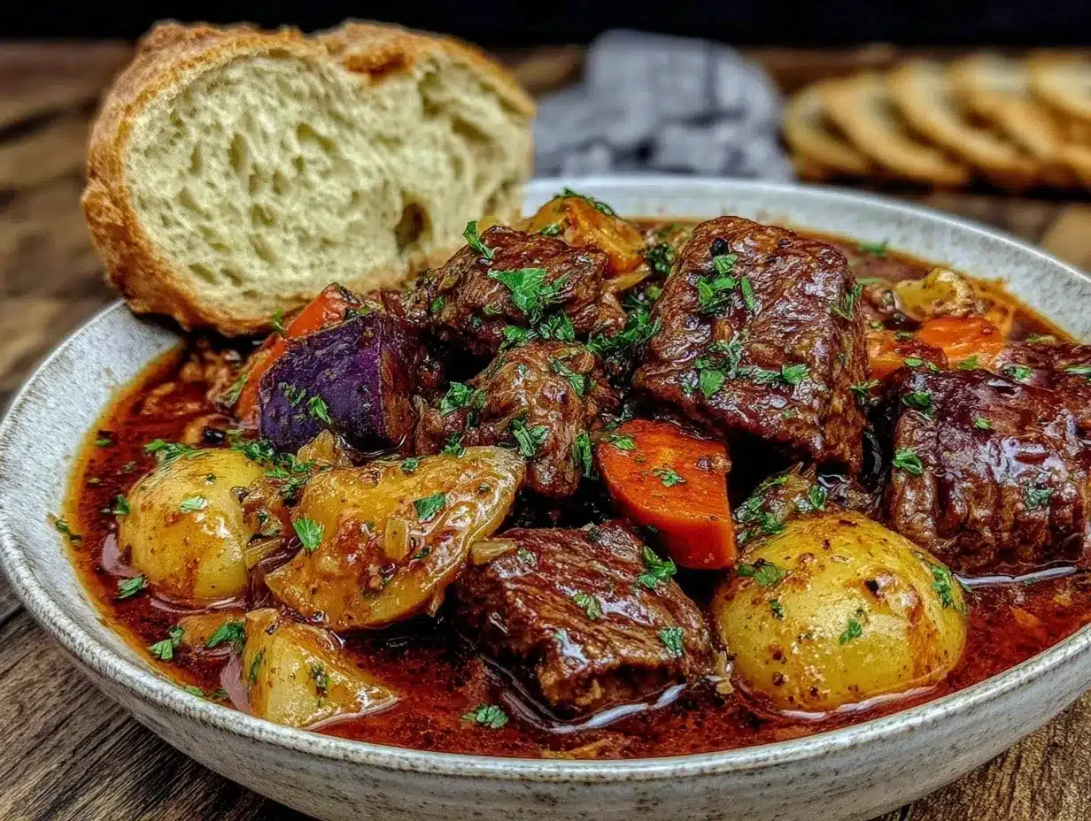 crockpot beef stew with root vegetables preparation steps