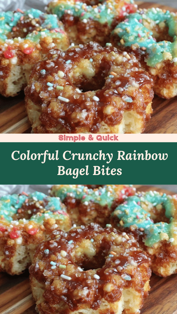 Crunchy Dr. Seuss Rainbow Bagel Bites recipe