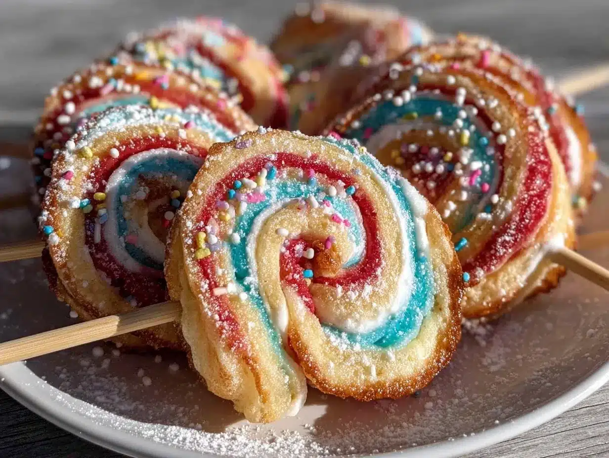 Dr. Seuss Rainbow Pancake Spiral Pops preparation steps