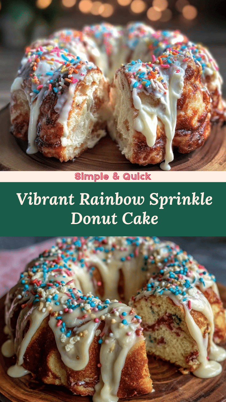 Dr. Seuss Rainbow Sprinkles Donut Cake recipe