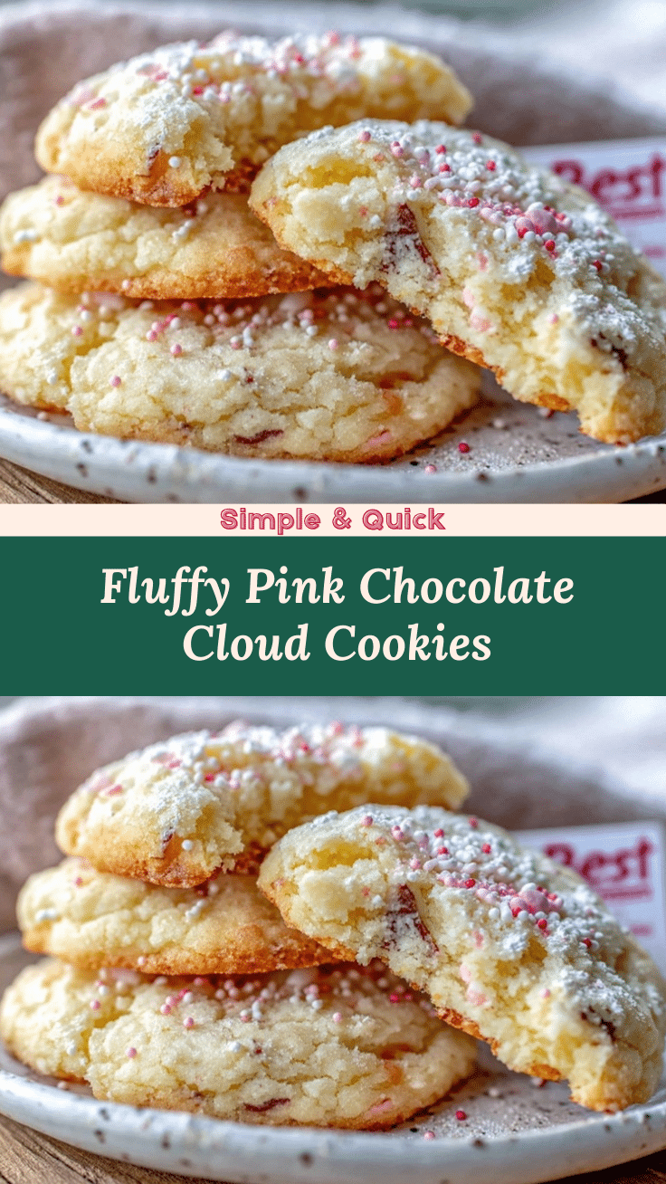 fluffy pink chocolate cloud cookies recipe