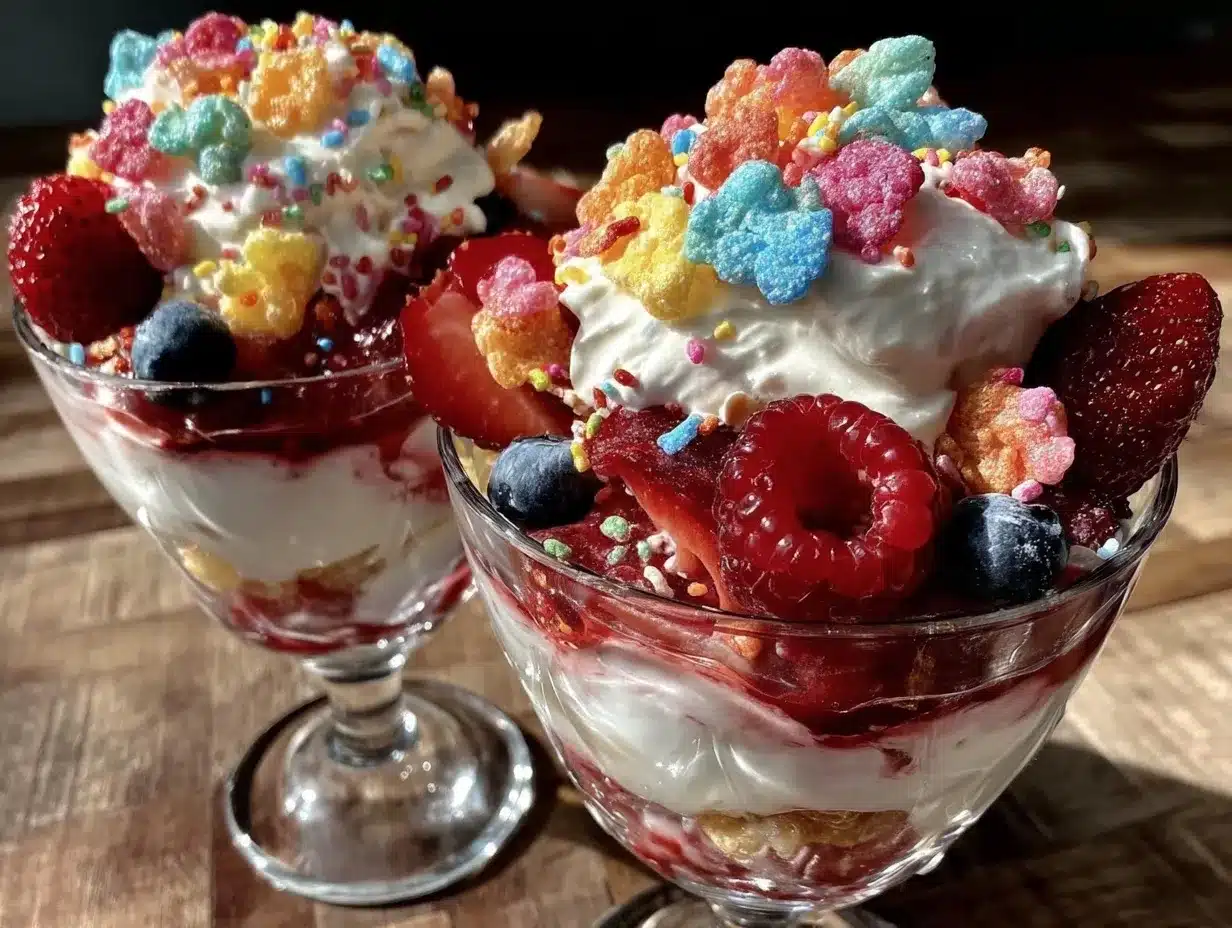 Fresh Dr Seuss Rainbow Crunch Parfait Cups preparation steps