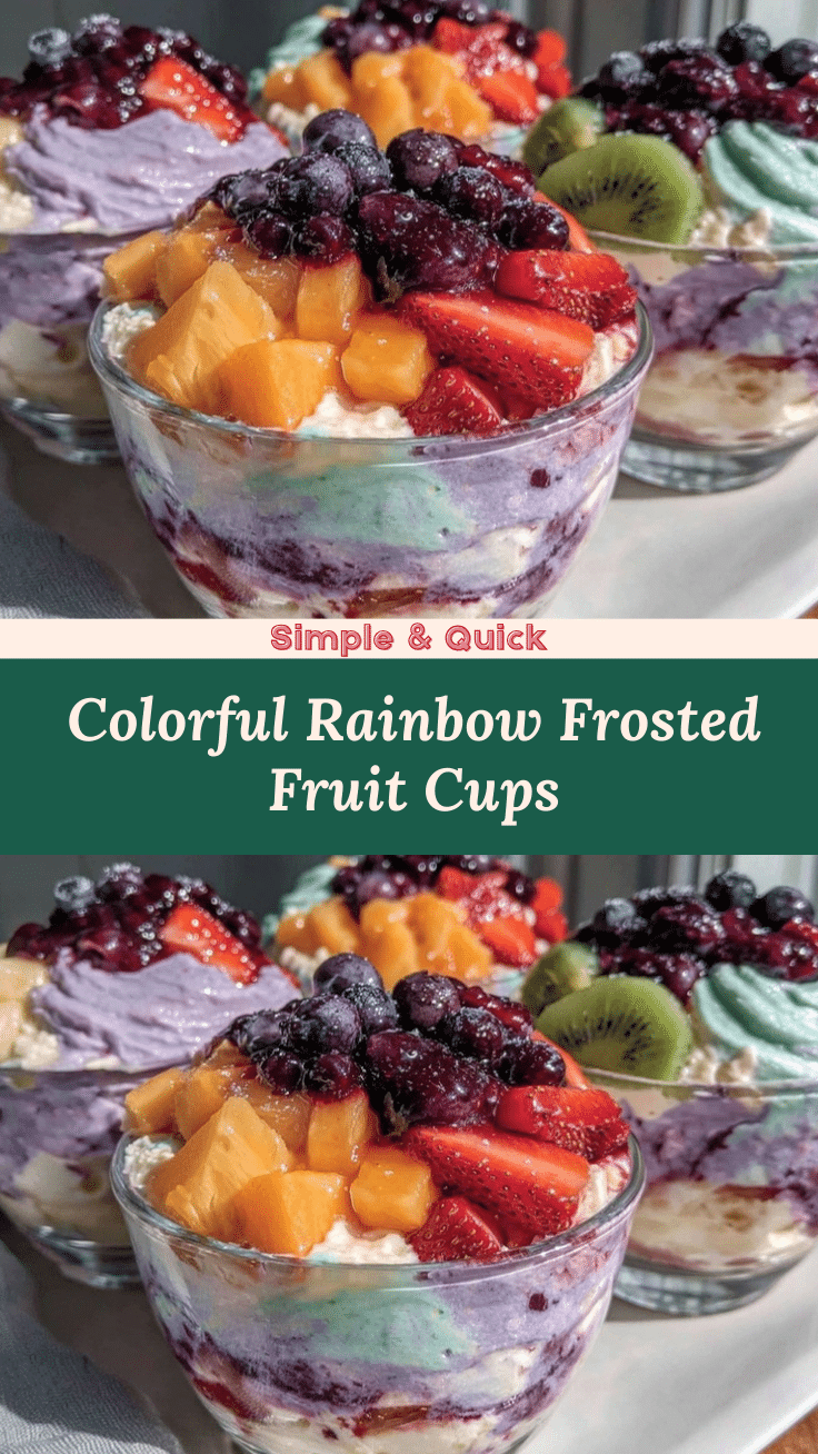 Fresh Rainbow Frosted Fruit Cups recipe