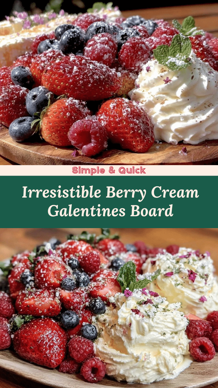 Galentines Berry & Cream Sweetheart Board recipe