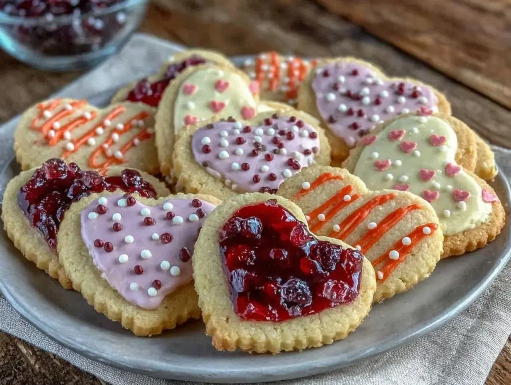 galentines heart candy and cookie dessert board - featured image