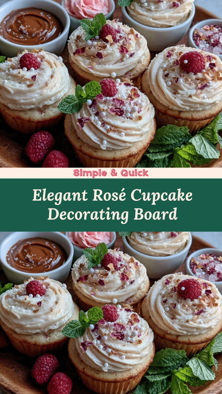 Galentines Rosé Cupcake Decorating Board recipe