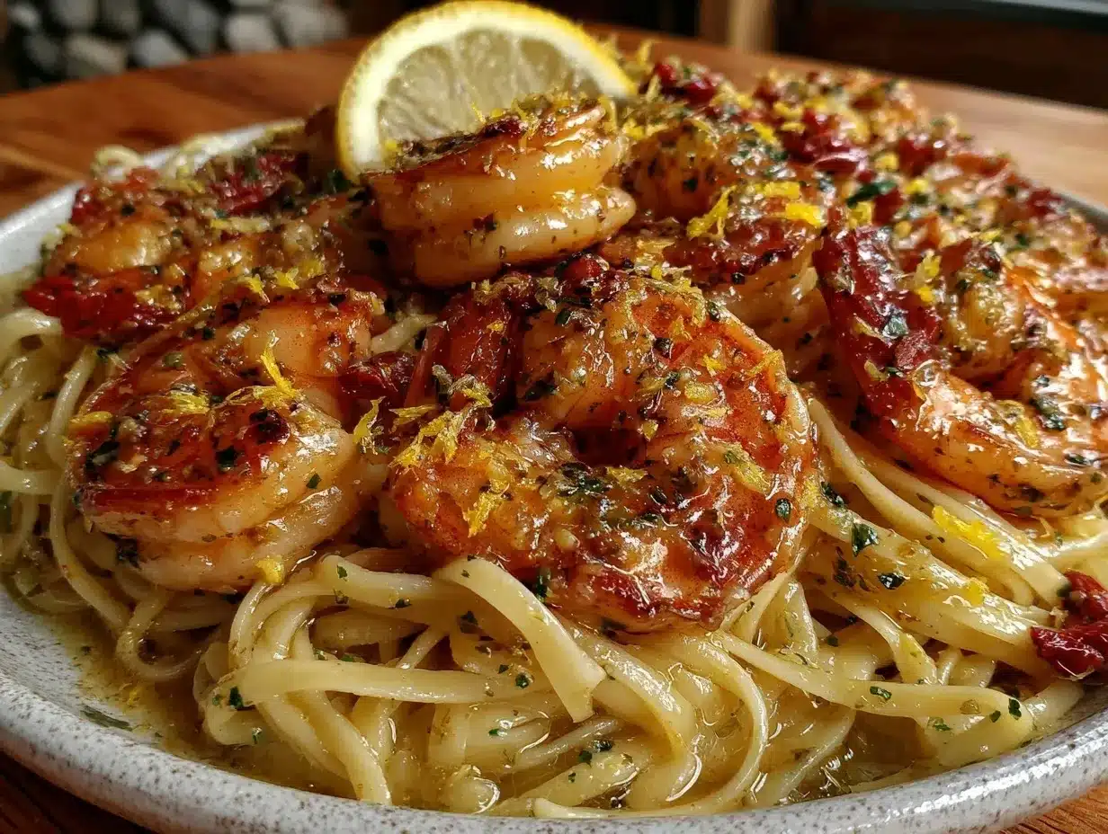 garlic butter shrimp scampi linguine preparation steps