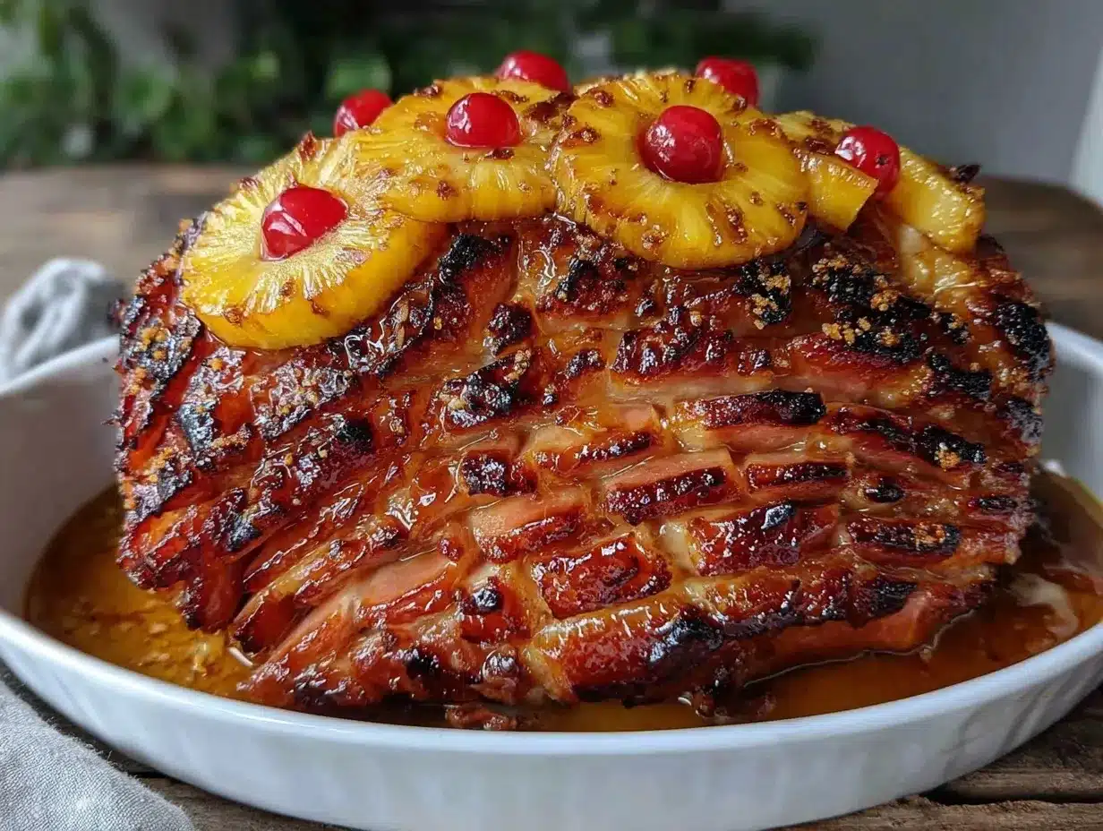 glazed ham with pineapple and brown sugar preparation steps