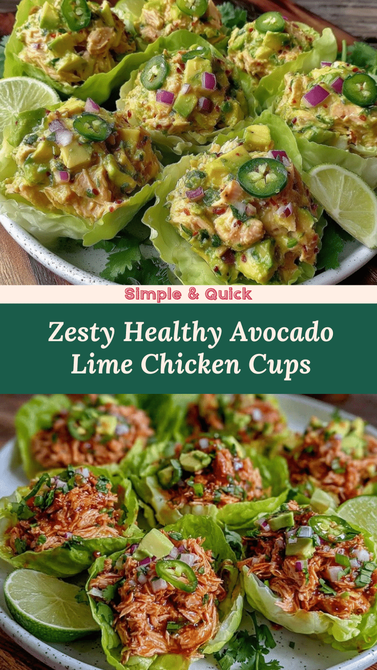 healthy avocado lime chicken lettuce cups recipe