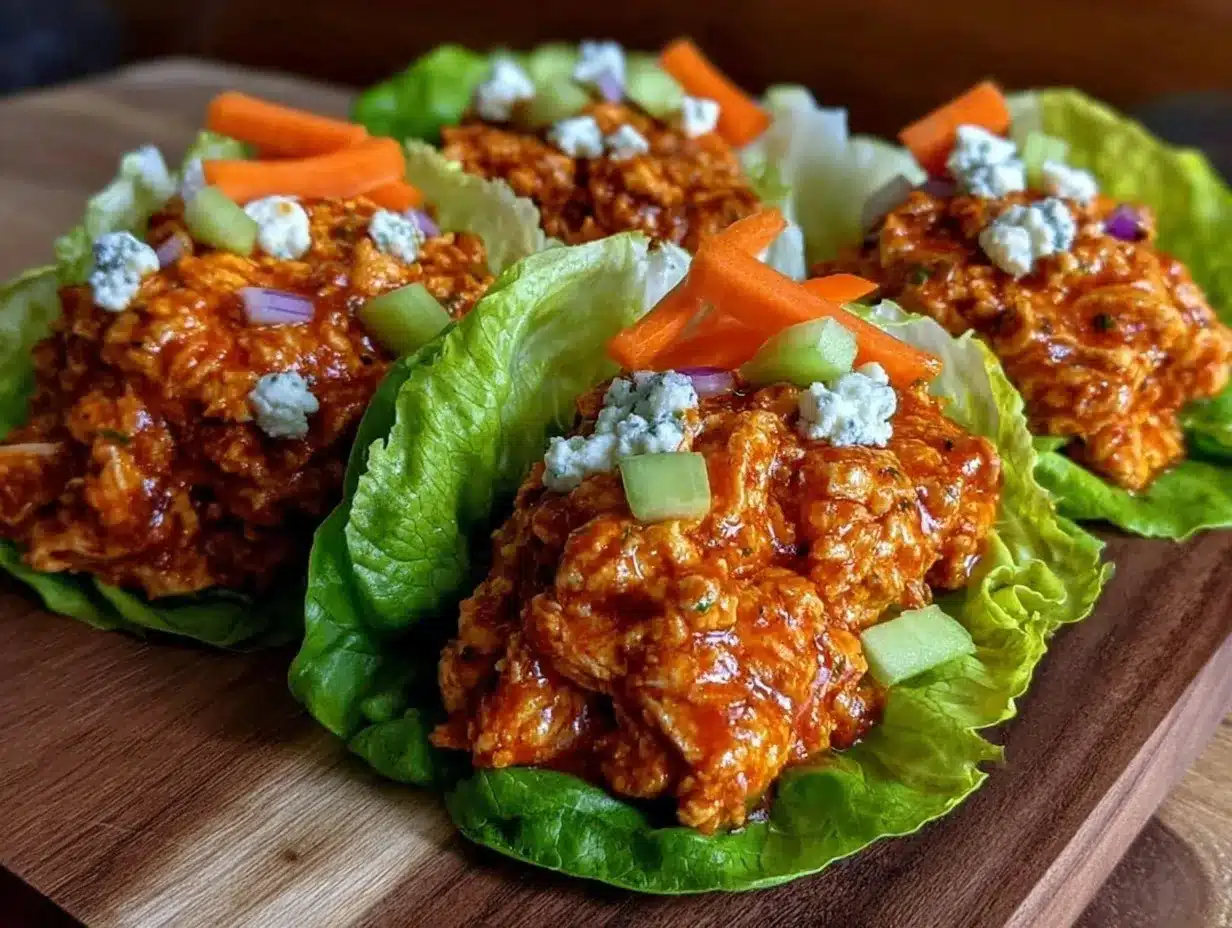 Healthy Buffalo Turkey Lettuce Wraps preparation steps