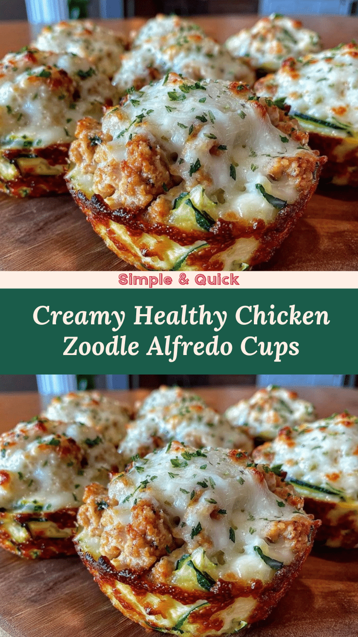 Healthy Chicken Zoodle Alfredo Cups recipe