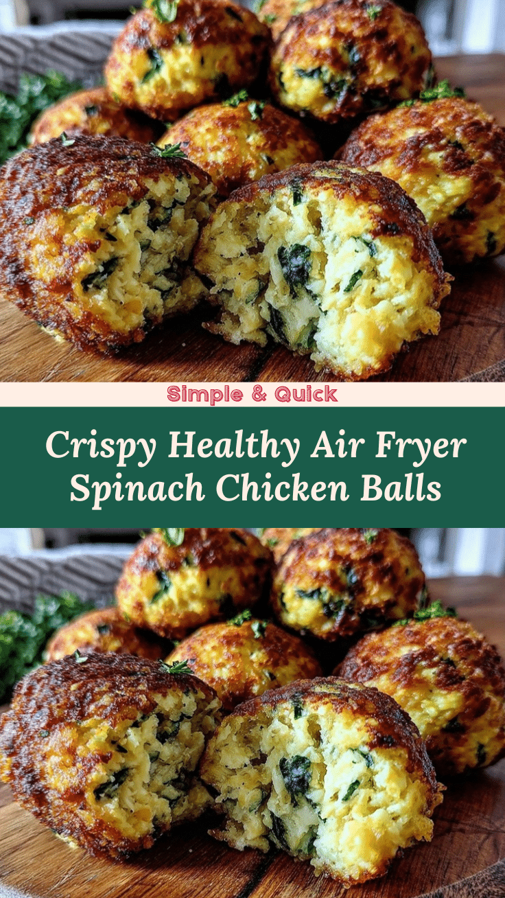Healthy Crispy Air Fryer Spinach Chicken Balls recipe