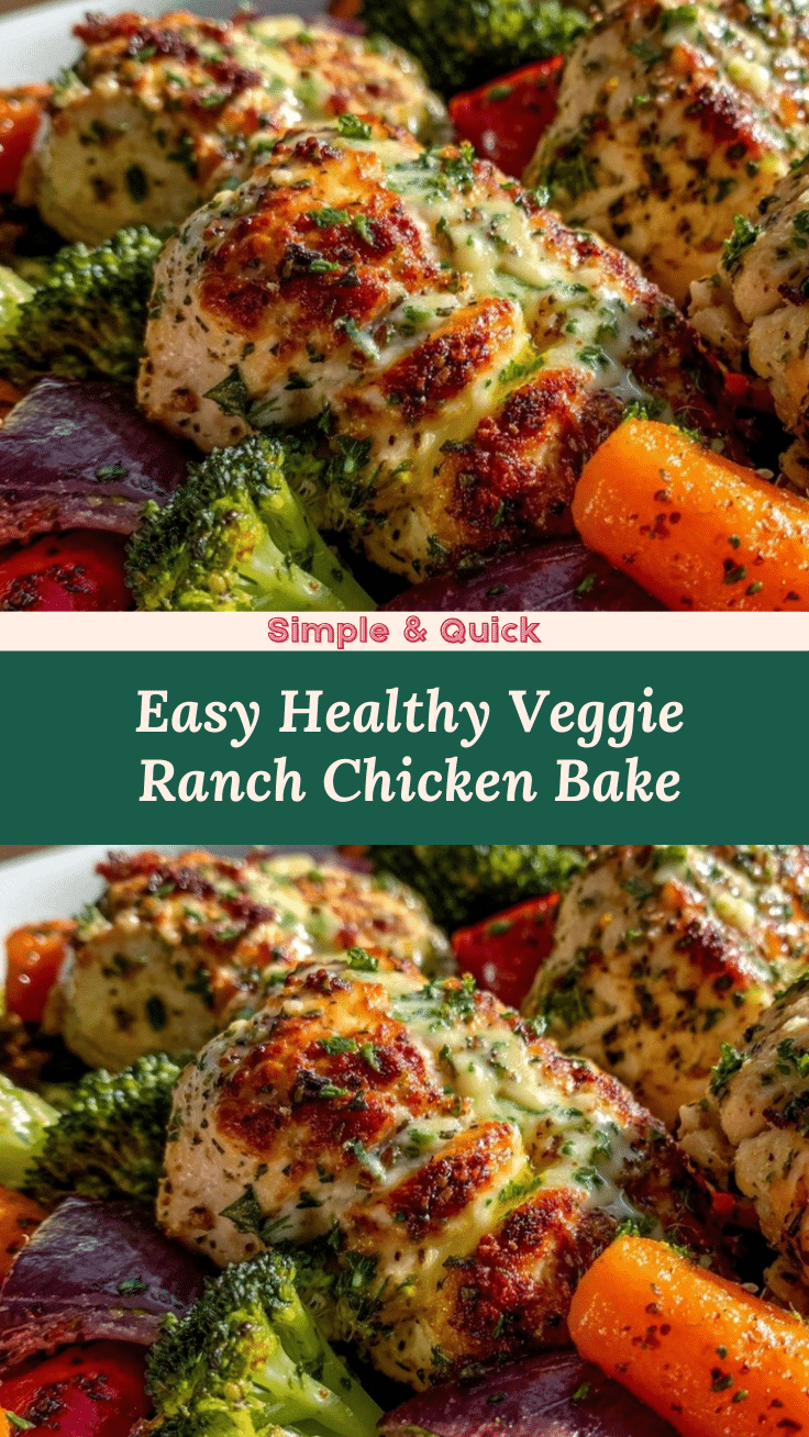 Healthy Veggie Ranch Chicken Bake recipe