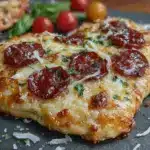 heart-shaped pepperoni mozzarella pizza - featured image