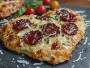 heart-shaped pepperoni mozzarella pizza - featured image