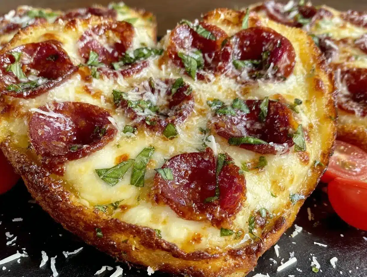 heart-shaped pepperoni mozzarella pizza preparation steps