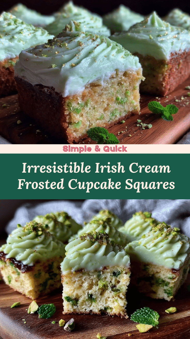 Irish Cream Frosted Cupcake Squares recipe