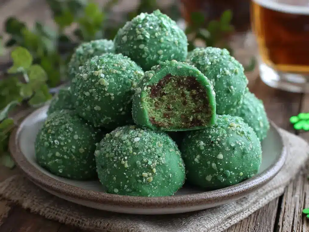 lucky green velvet truffles - featured image
