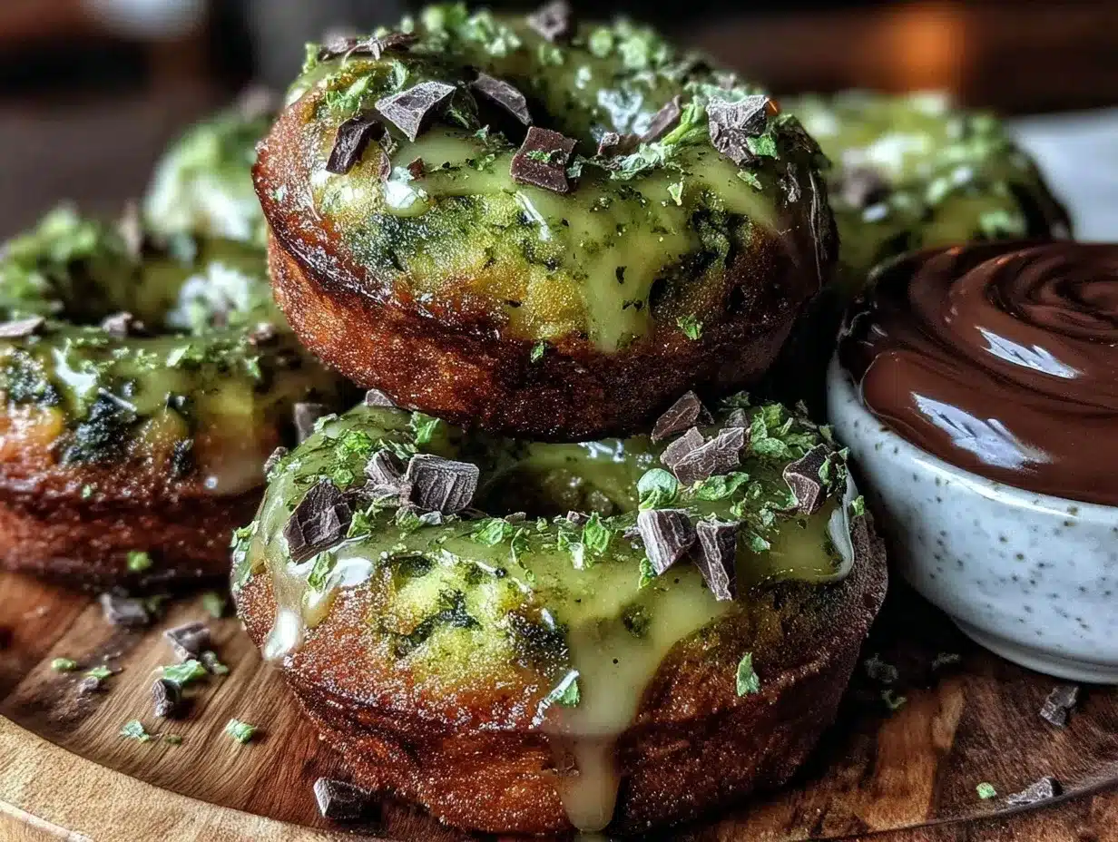 mint chocolate baked donuts preparation steps