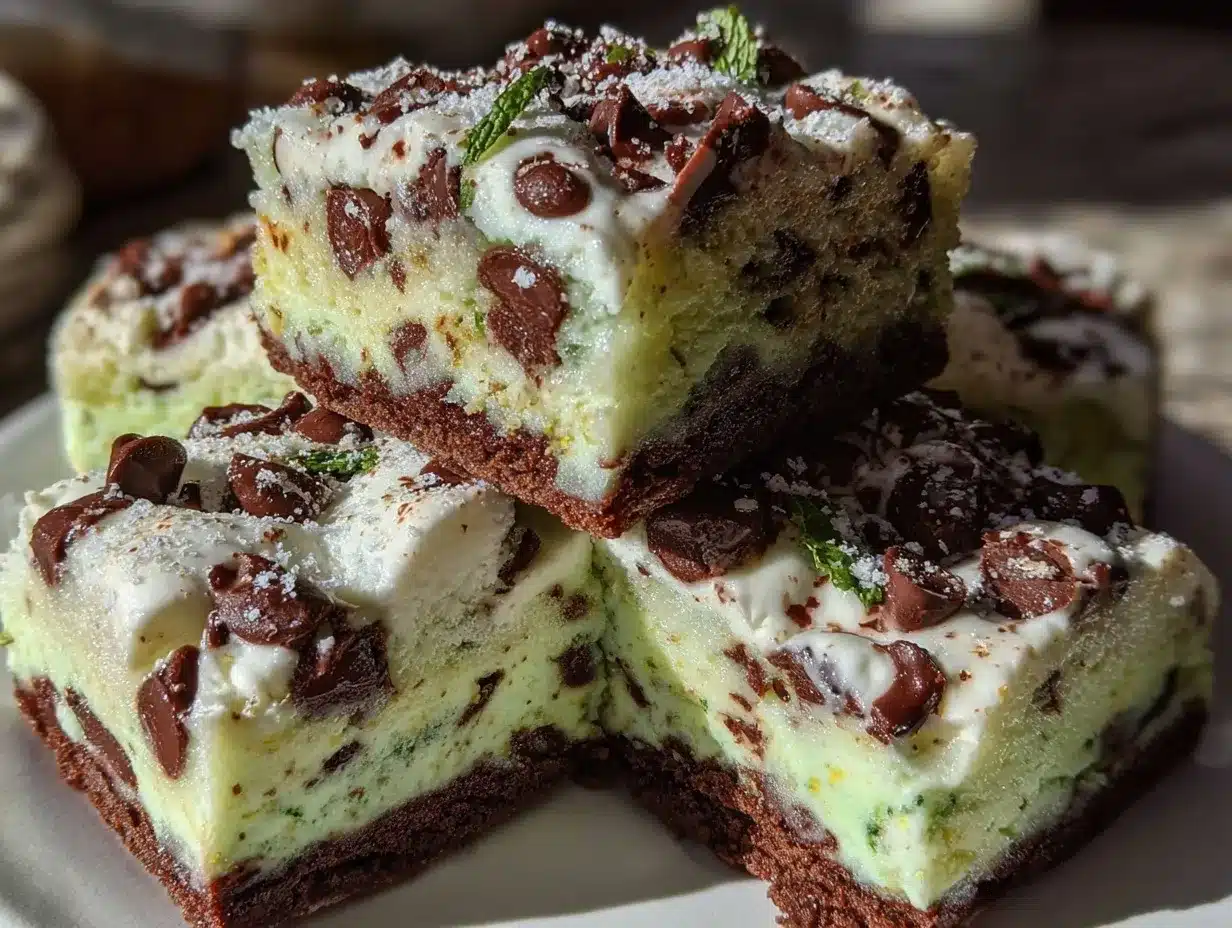 mint chocolate chip marshmallow squares preparation steps