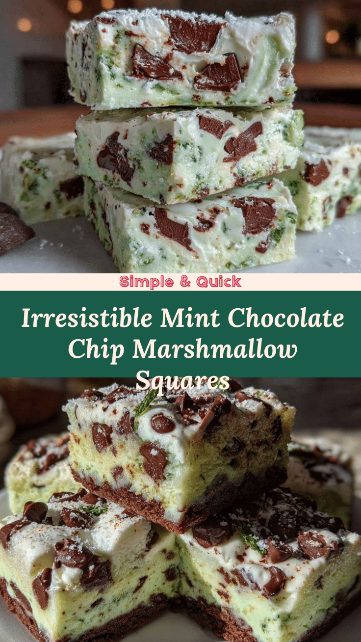 mint chocolate chip marshmallow squares recipe