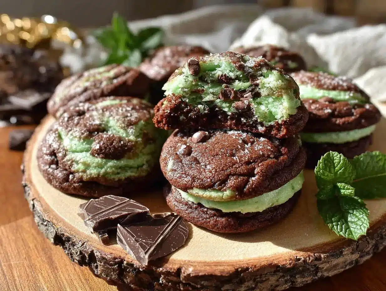 mint chocolate velvet cookies preparation steps
