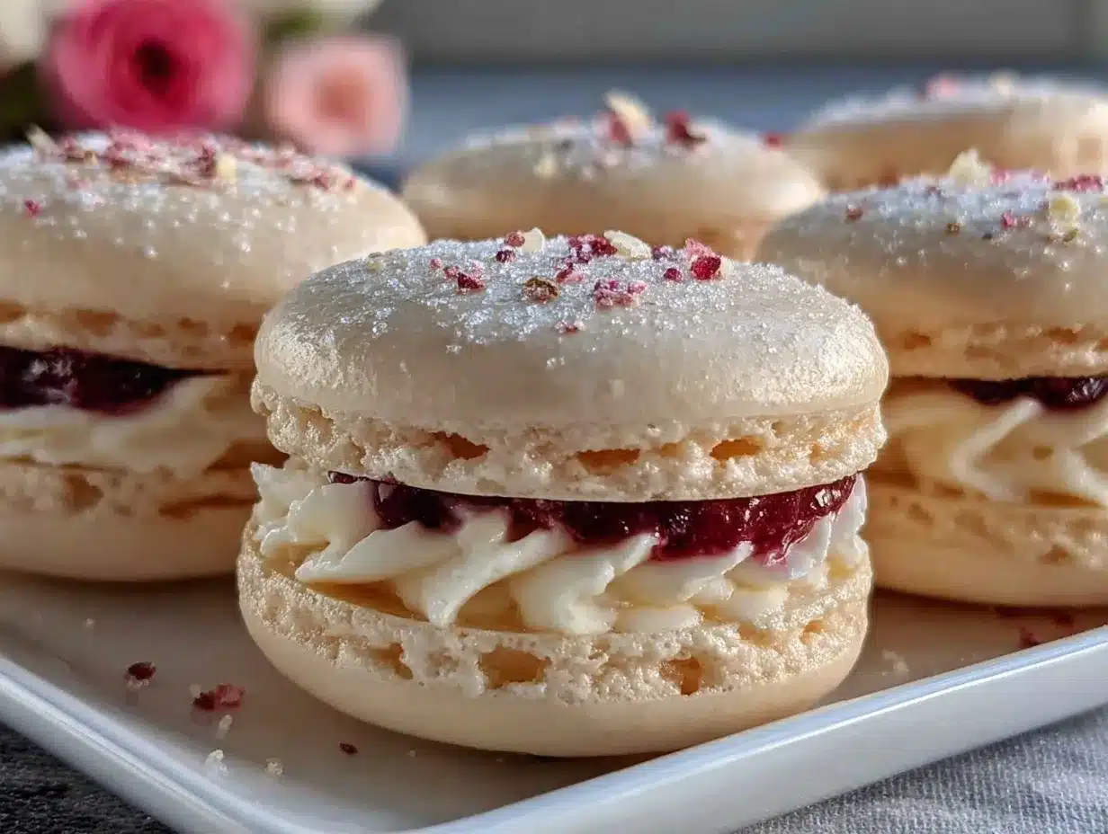 Pink Champagne Macarons preparation steps